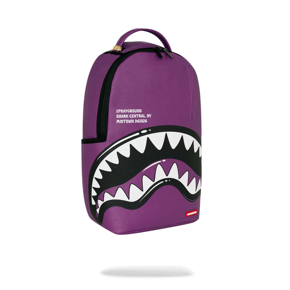 Sprayground Central Bubble Shark Backpack Unisex Purple Shoulder Strap SPR354